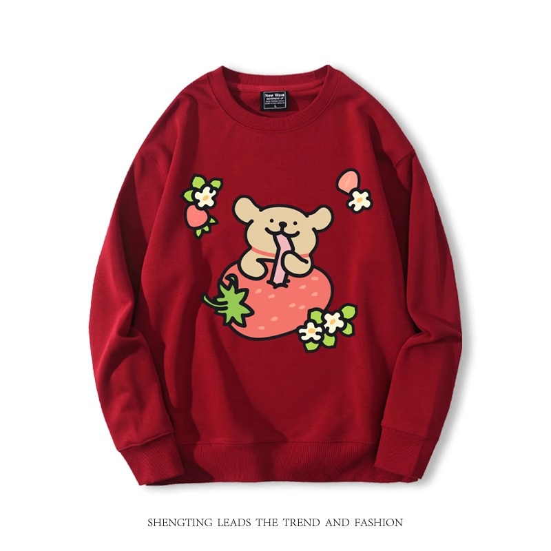 線條小狗 2024親子情侶裝 圓領長袖