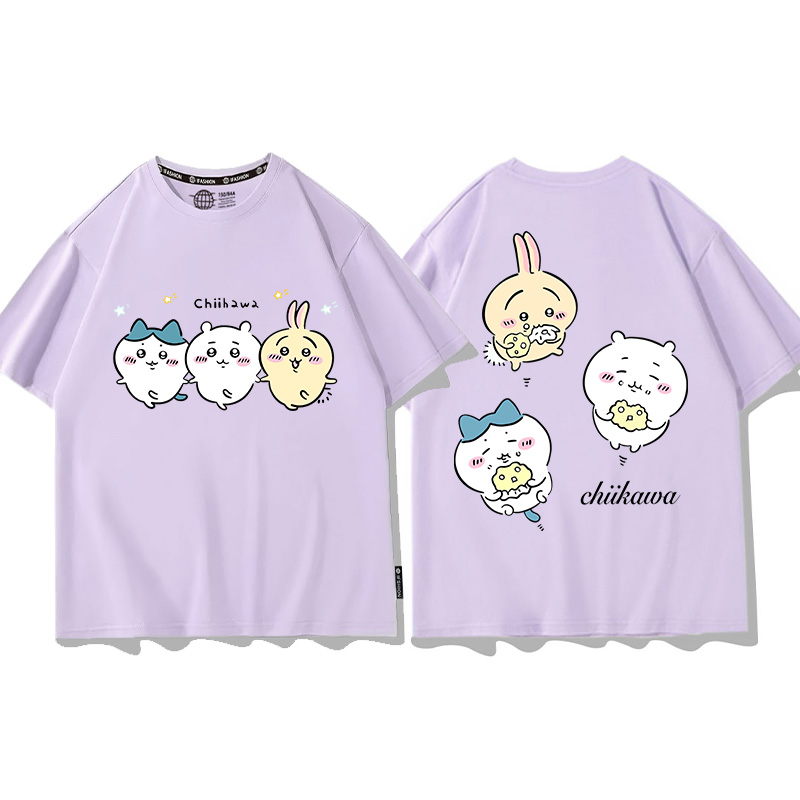 Chiikawa聯名衛衣2024秋冬新款親子情侶裝薄絨款連帽衛衣