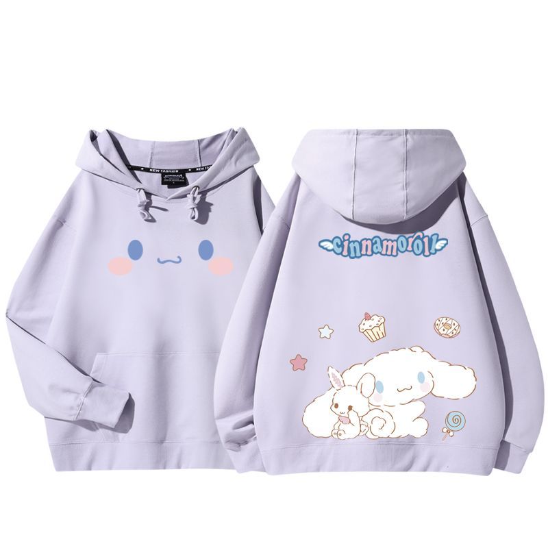 三麗鷗聯名衛衣2024秋冬新款親子情侶裝薄絨款連帽衛衣