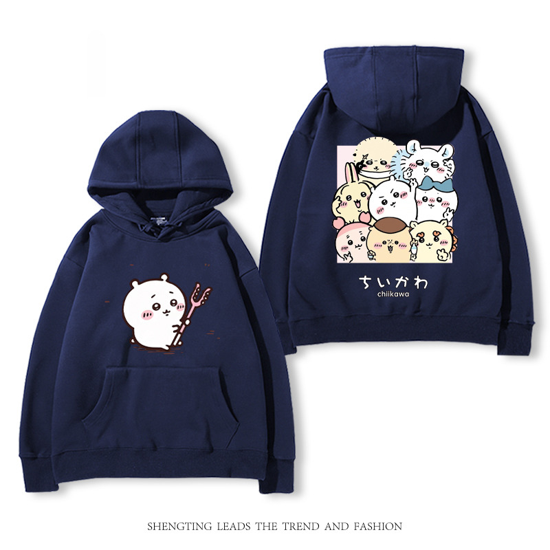 chiikawa 2024秋冬新款親子情侶裝薄絨款連帽衛衣