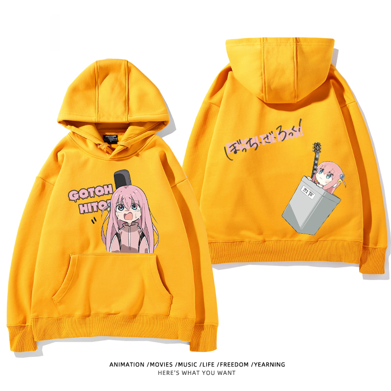 孤獨搖滾 聯名衛衣2024秋冬新款親子情侶裝薄絨款連帽衛衣