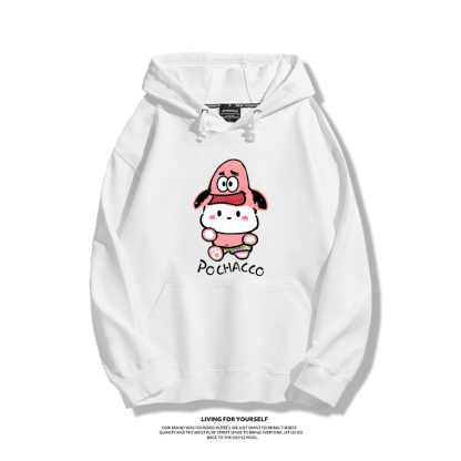 三麗鷗聯名海綿寶寶2023秋冬新款親子情侶裝薄絨款連帽衛衣