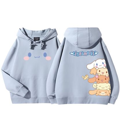 三麗鷗大耳朵狗聯名衛衣2023秋冬新款親子情侶裝薄絨款連帽衛衣