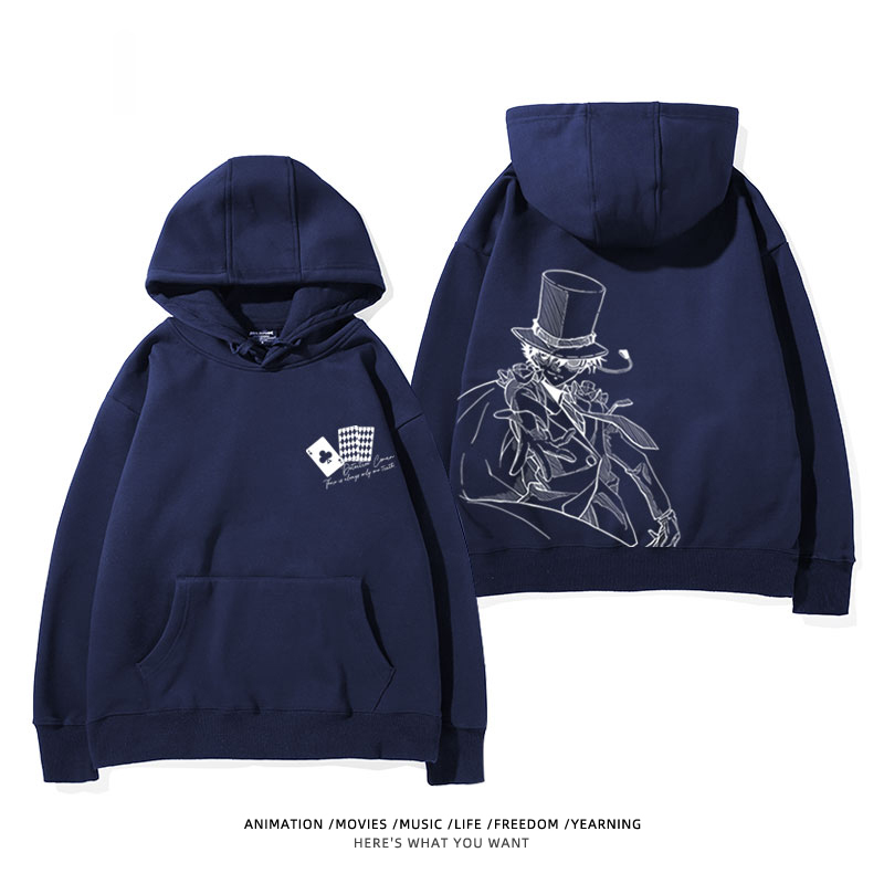 名偵探柯南 聯名衛衣2024秋冬新款親子情侶裝薄絨款連帽衛衣