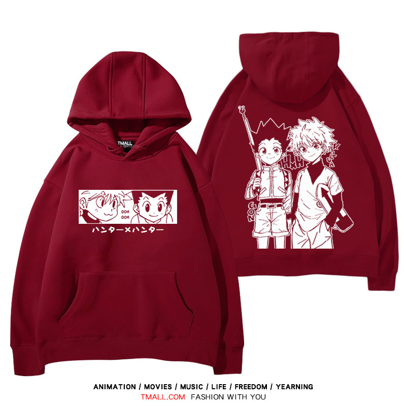 全職獵人 聯名衛衣2024秋冬新款親子情侶裝薄絨款連帽衛衣