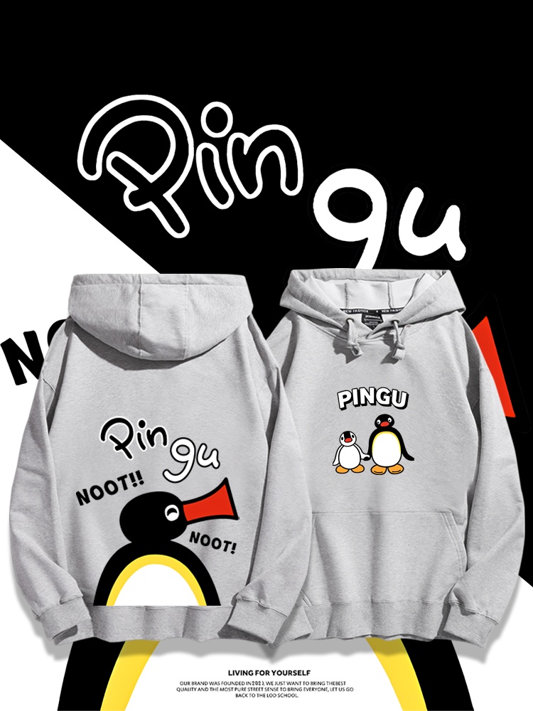 企鵝Pingu 2025秋冬新款 親子情侶男女連帽衛衣