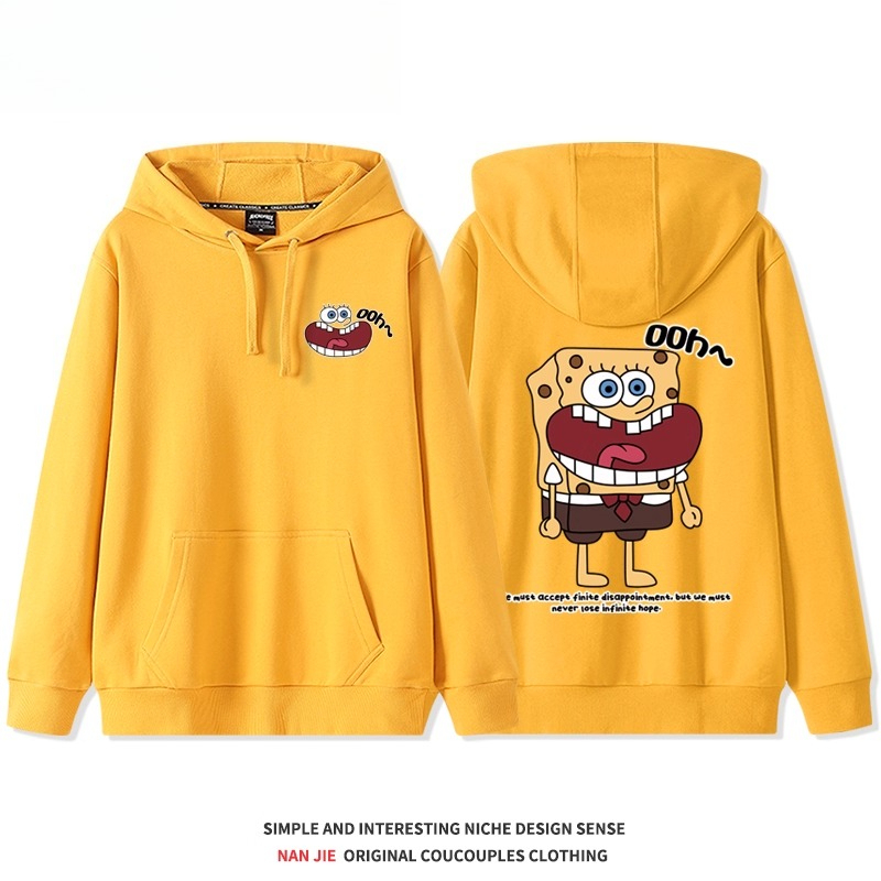 海綿寶寶 聯名衛衣2025秋冬新款親子情侶裝連帽衛衣