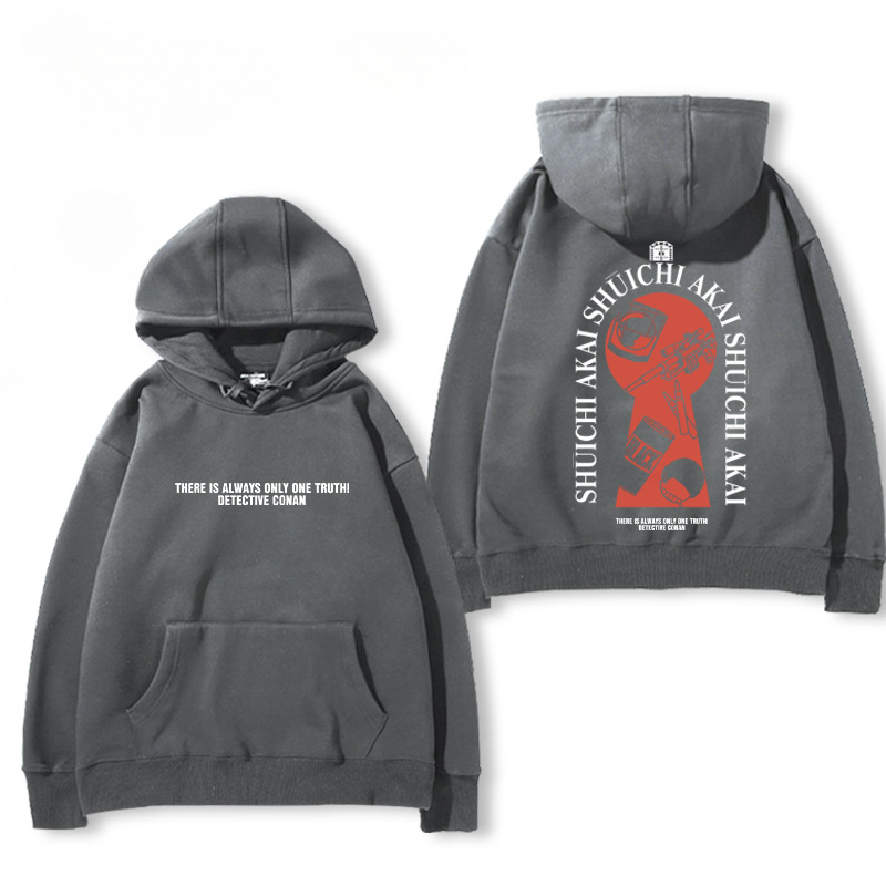 名偵探柯南 2024秋冬新款親子情侶裝薄絨款連帽衛衣