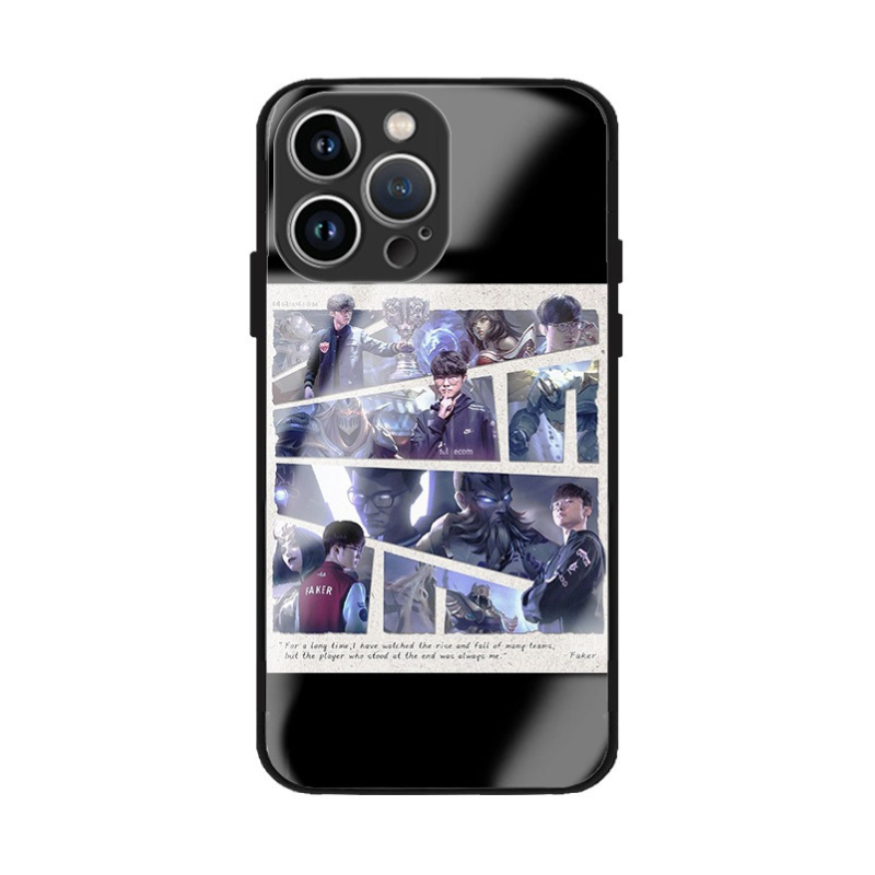 Faker五冠王新款高清全包防摔玻璃殼