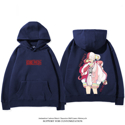 航海王紅髮歌姬烏塔 聯名衛衣2024秋冬新款親子情侶裝薄絨款連帽衛衣