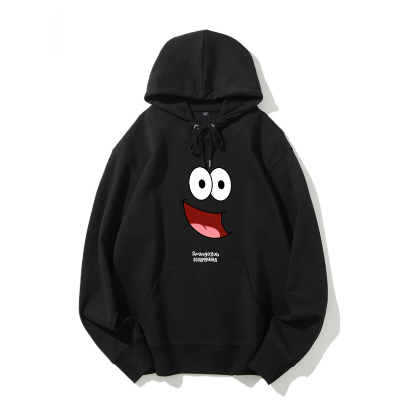 海綿寶寶 聯名衛衣2024秋冬新款親子情侶裝薄絨款連帽衛衣