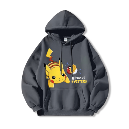 寶可夢 聯名衛衣2024秋冬新款親子情侶裝薄絨款連帽衛衣