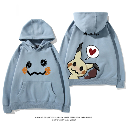 寶可夢 聯名衛衣2024秋冬新款親子情侶裝薄絨款連帽衛衣