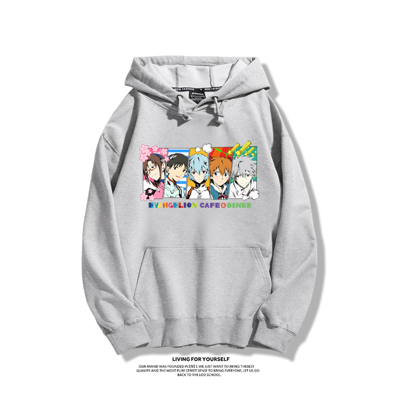 EVA新世紀福音戰士聯名衛衣2023秋冬新款親子情侶裝薄絨款連帽衛衣