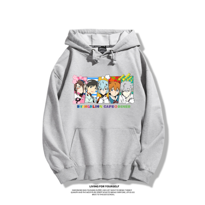 EVA新世紀福音戰士聯名衛衣2023秋冬新款親子情侶裝薄絨款連帽衛衣