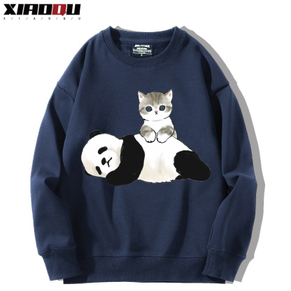可愛貓咪熊貓 2024親子情侶裝 圓領長袖
