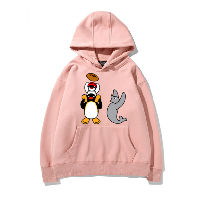 企鵝家族PINGU 聯名衛衣2024秋冬新款親子情侶裝薄絨款連帽衛衣