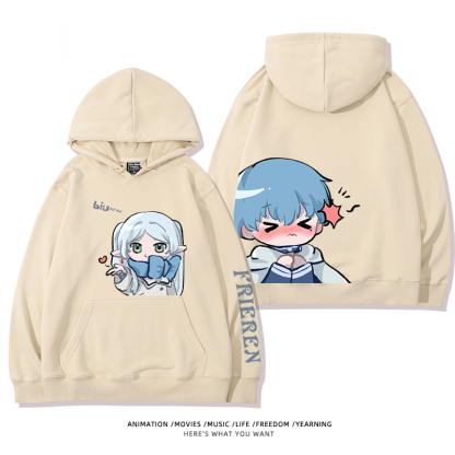 葬送的芙莉蓮 2024秋冬新款親子情侶裝薄絨款連帽衛衣