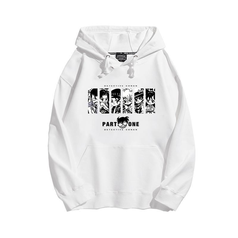 名偵探柯南聯名衛衣2023秋冬新款親子情侶裝薄絨款連帽衛衣-星夢cosplay