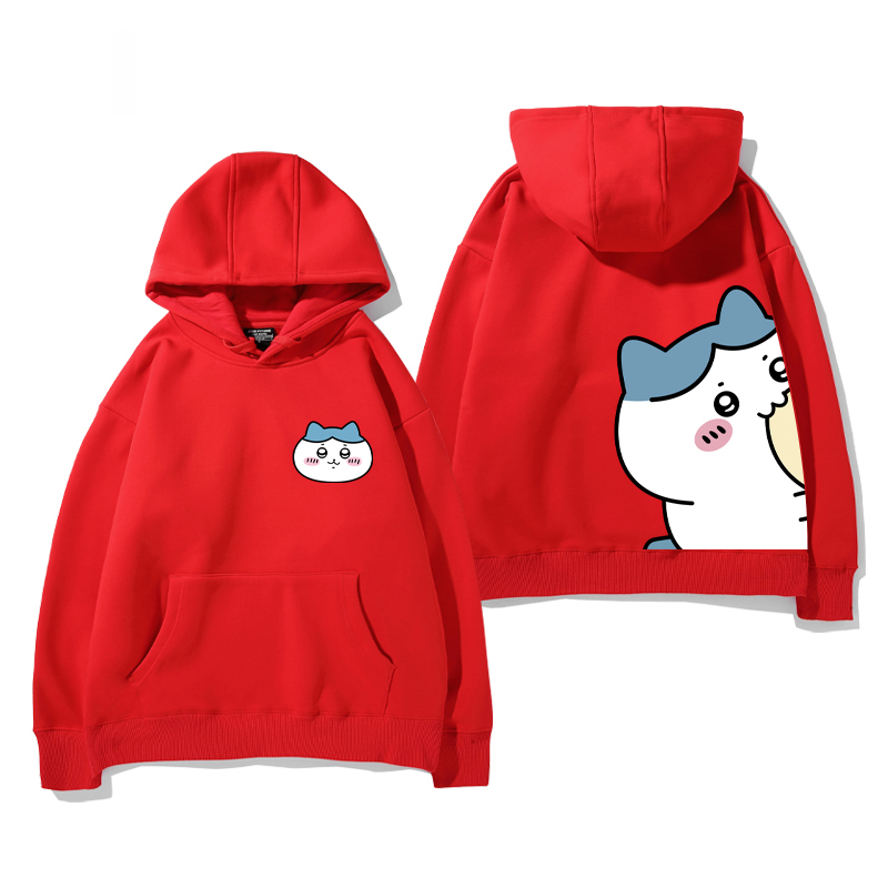 Chiikawa聯名衛衣2024秋冬新款親子情侶裝薄絨款連帽衛衣