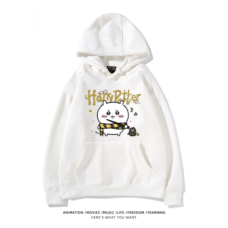 Chiikawa聯名衛衣2024秋冬新款親子情侶裝薄絨款連帽衛衣