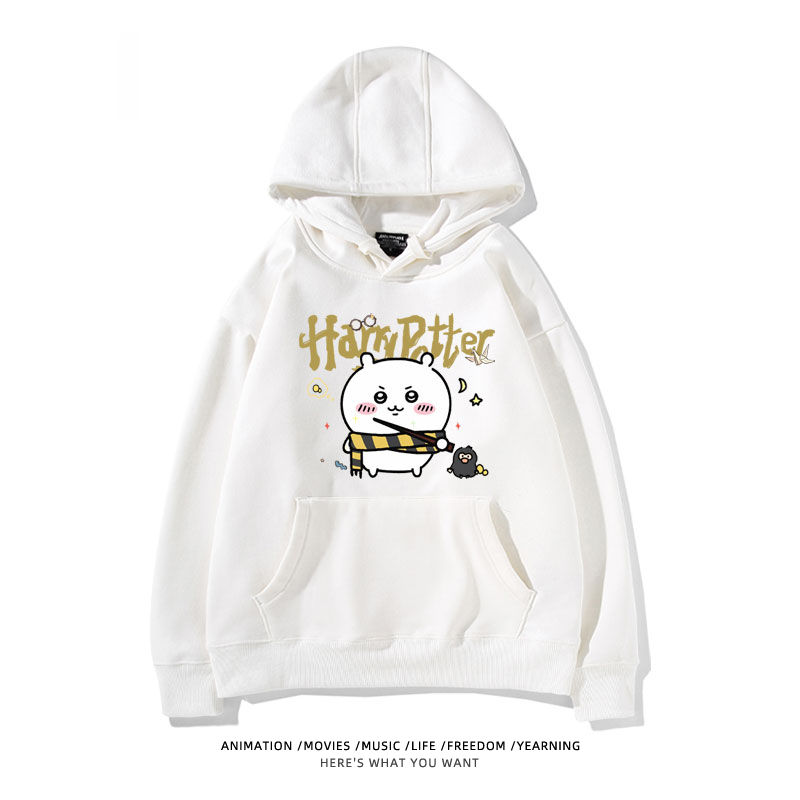 Chiikawa聯名衛衣2024秋冬新款親子情侶裝薄絨款連帽衛衣