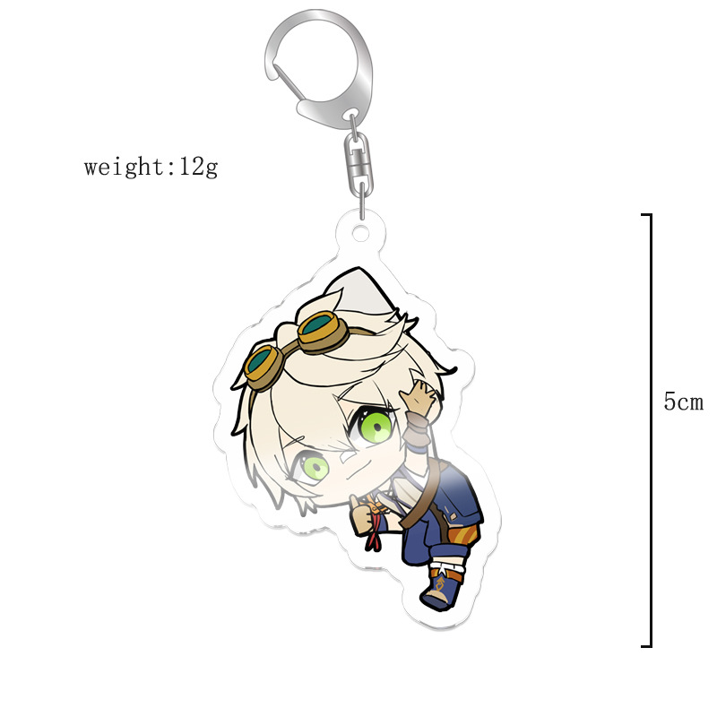 原神八重神子魈可莉刻晴亞克力萬葉熒七七鍾離亞力克鑰匙扣掛飾【單買三件起送】