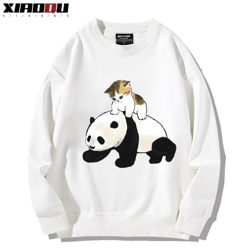 可愛貓咪熊貓 2024親子情侶裝 圓領長袖