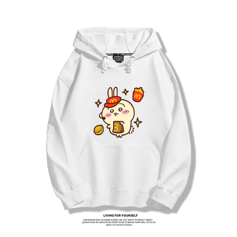 吉伊卡哇聯名衛衣2024秋冬新款親子情侶裝薄絨款連帽衛衣