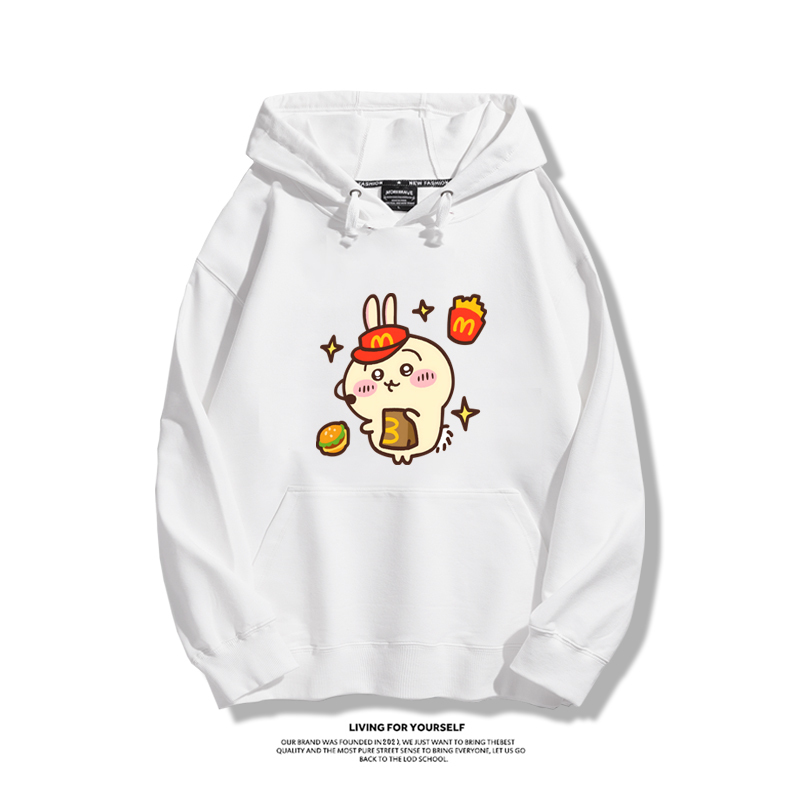 吉伊卡哇聯名衛衣2024秋冬新款親子情侶裝薄絨款連帽衛衣