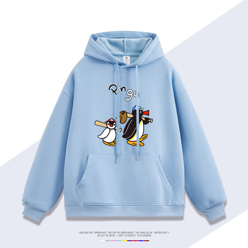 企鵝家族pingu 聯名衛衣2025秋冬新款 親子情侶裝連帽衛衣