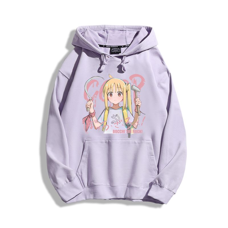 孤獨搖滾聯名衛衣2024秋冬新款親子情侶裝薄絨款連帽衛衣