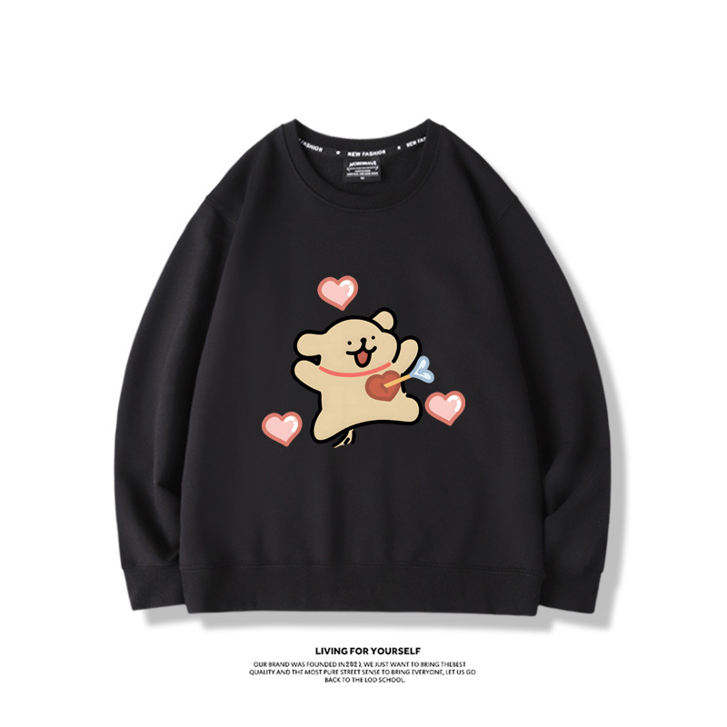 線條小狗2023親子情侶裝 圓領長袖