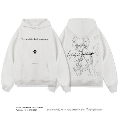 EVA新世紀福音戰士2024秋冬新款親子情侶裝薄絨款連帽衛衣