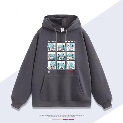 初音未來 聯名衛衣2025秋冬新款 親子情侶裝連帽衛衣