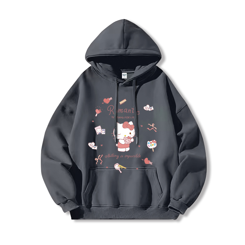 三麗鷗 聯名衛衣2024秋冬新款親子情侶裝薄絨款連帽衛衣