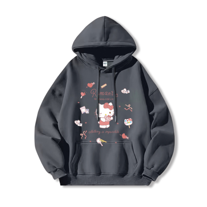 三麗鷗 聯名衛衣2024秋冬新款親子情侶裝薄絨款連帽衛衣