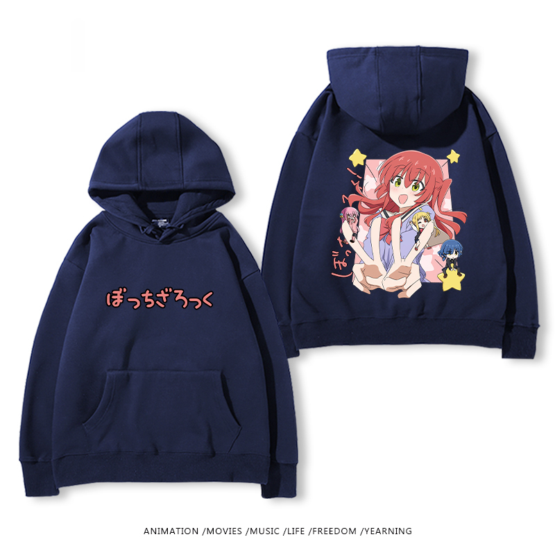 孤獨搖滾 聯名衛衣2024秋冬新款親子情侶裝薄絨款連帽衛衣