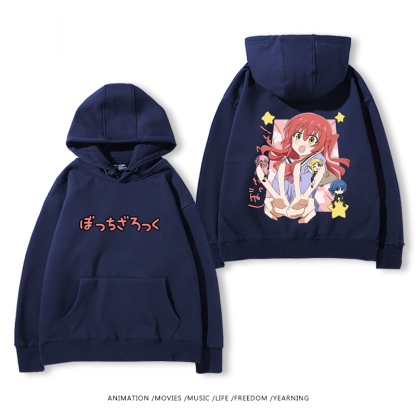 孤獨搖滾 聯名衛衣2024秋冬新款親子情侶裝薄絨款連帽衛衣