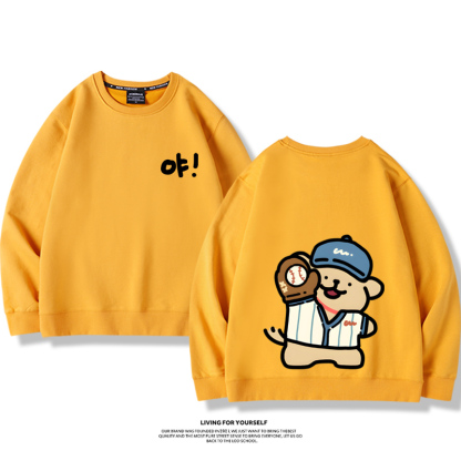 線條小狗2023親子情侶裝 圓領長袖