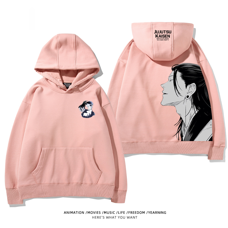 咒術迴戰聯名衛衣2024秋冬新款親子情侶裝薄絨款連帽衛衣