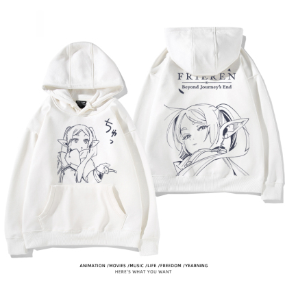 葬送的芙莉蓮 2024秋冬新款親子情侶裝薄絨款連帽衛衣