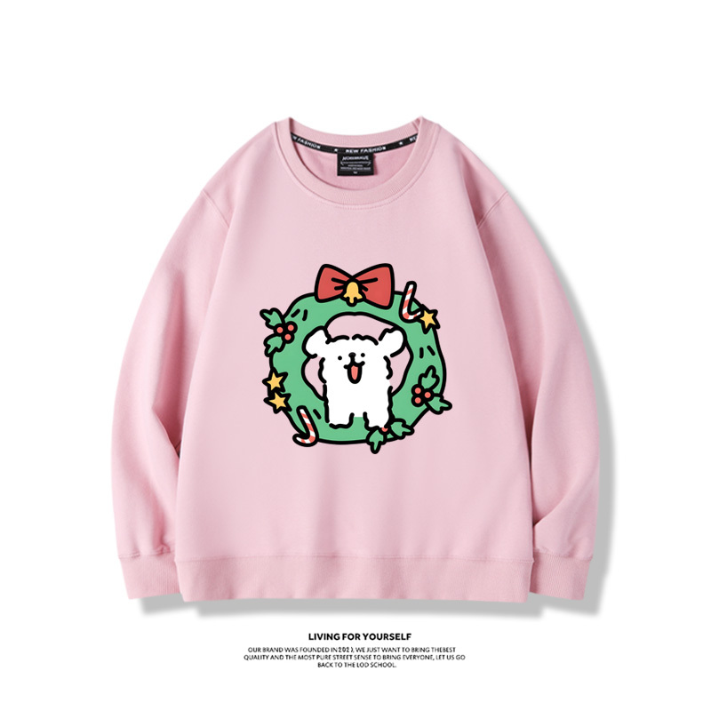 線條小狗聯名聖誕2023親子情侶裝 圓領長袖