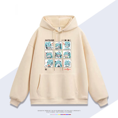 初音未來 聯名衛衣2025秋冬新款 親子情侶裝連帽衛衣