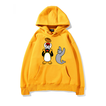 企鵝家族PINGU 聯名衛衣2024秋冬新款親子情侶裝薄絨款連帽衛衣