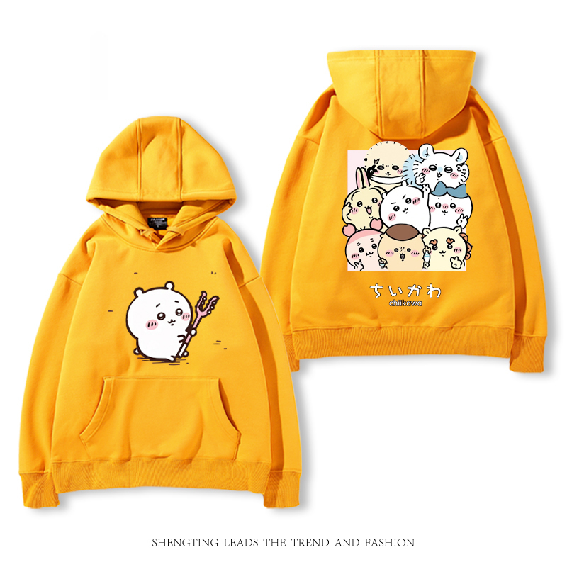 chiikawa 2024秋冬新款親子情侶裝薄絨款連帽衛衣