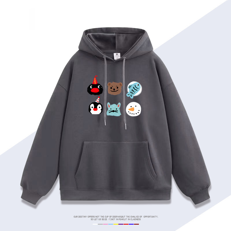 企鵝家族pingu 聯名衛衣2025秋冬新款 親子情侶裝連帽衛衣