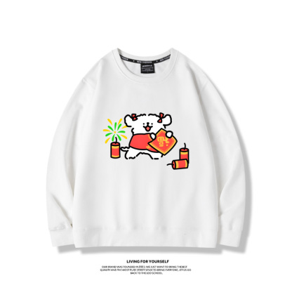 線條小狗2023親子情侶裝 圓領長袖