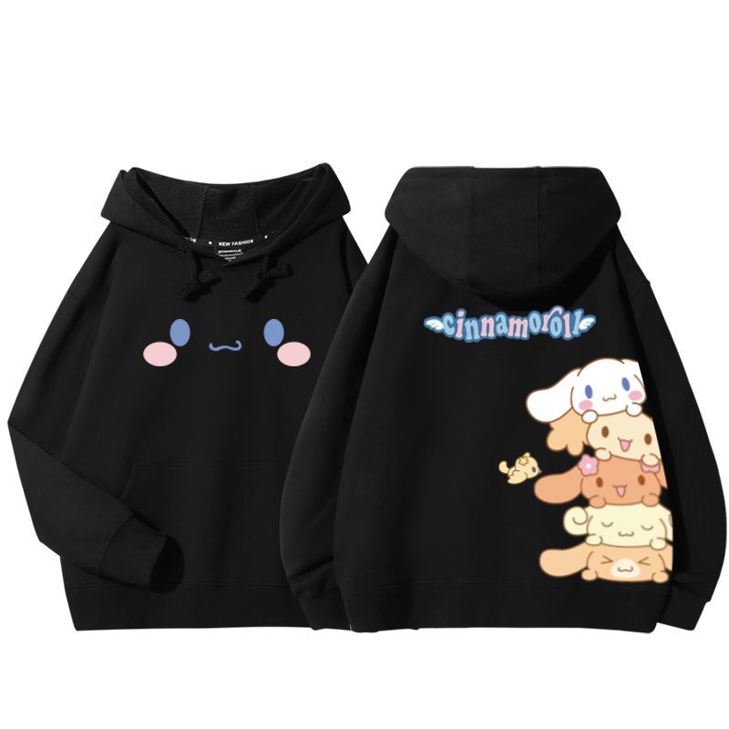 三麗鷗大耳朵狗聯名衛衣2023秋冬新款親子情侶裝薄絨款連帽衛衣