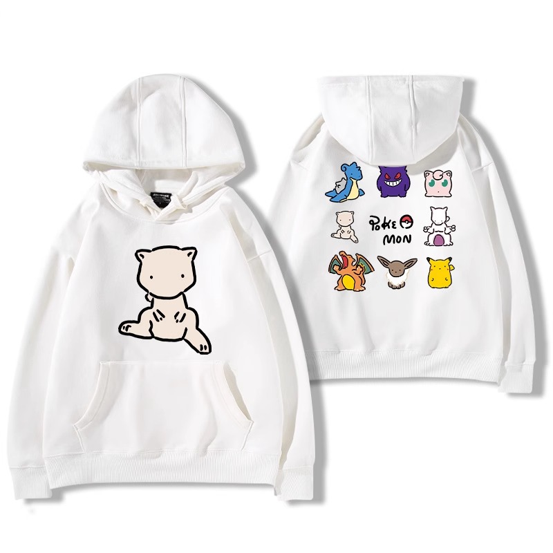 寶可夢聯名衛衣2024秋冬新款親子情侶裝薄絨款連帽衛衣